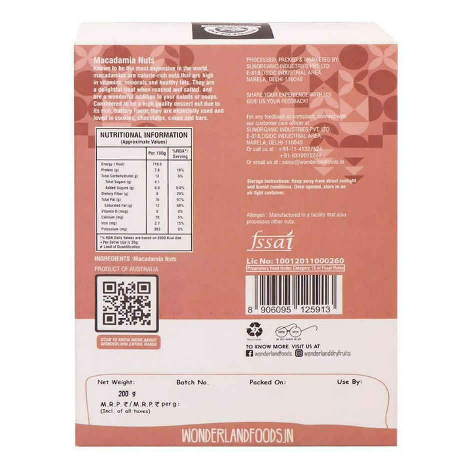 Wonderland Foods Vrat Macadamia Nuts