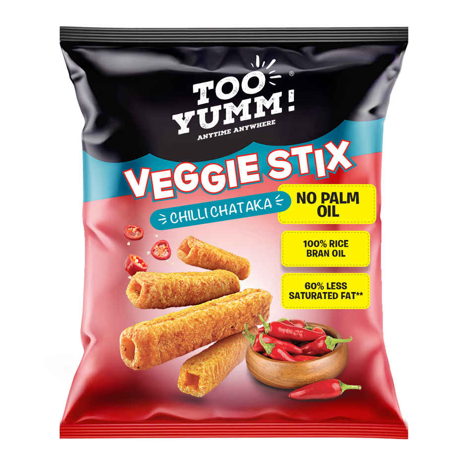 Too Yumm! Chili Chataka Veggie Stix | Munching Snack | On-the-Go Munchies