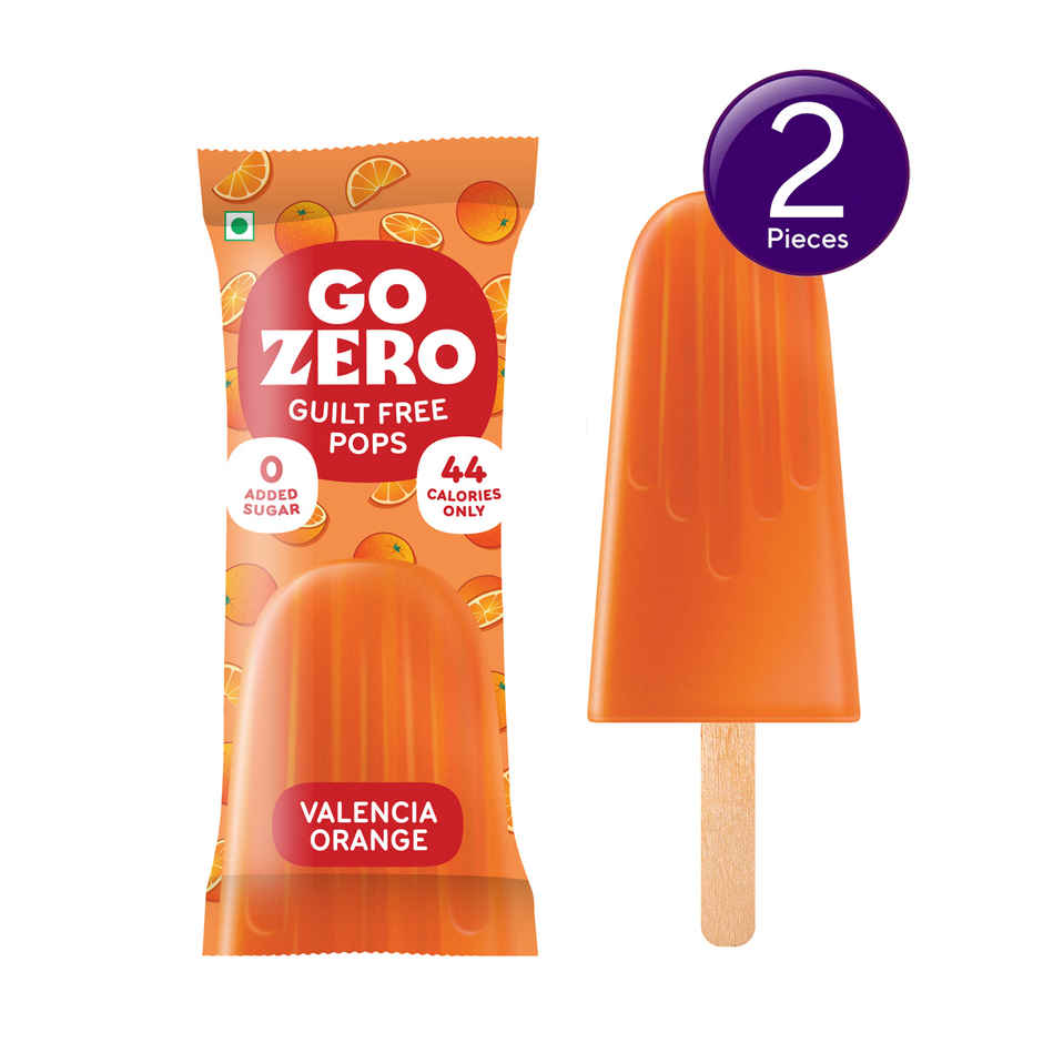 Go Zero Valencia Orange Low Calorie Guilt Free Ice Cream Popsicle Combo