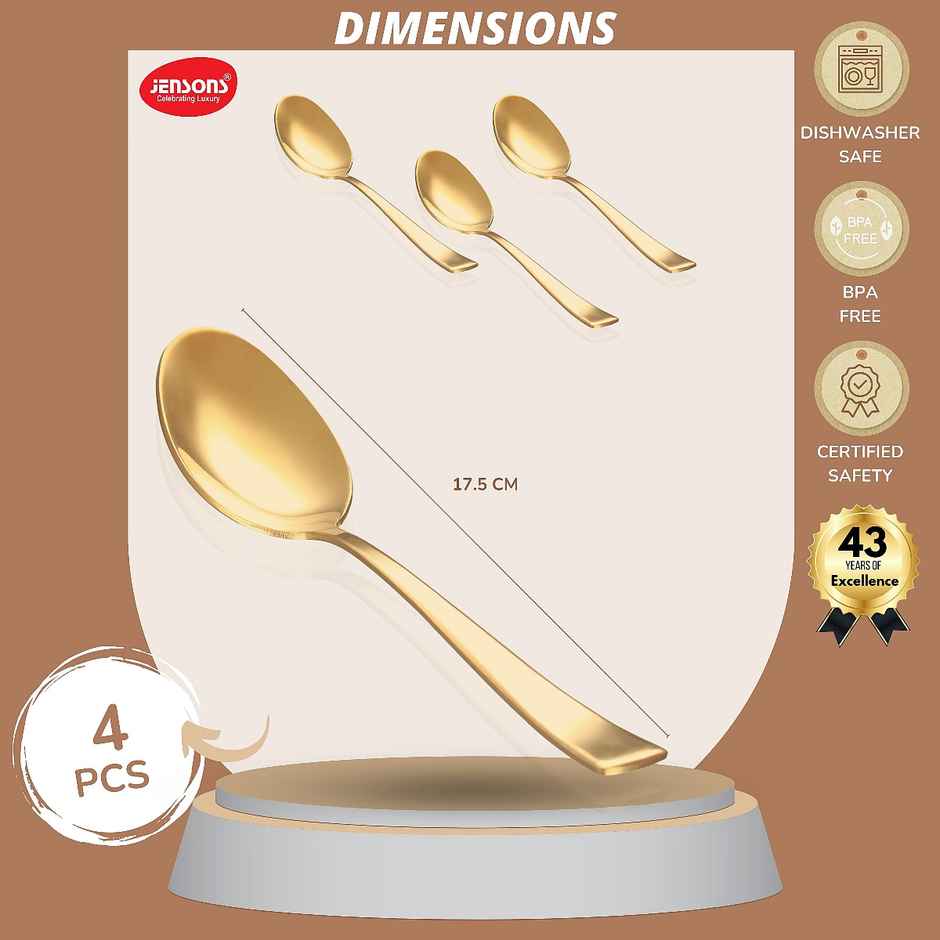 Jensons Pvd Spoon 4 Pcs -gold