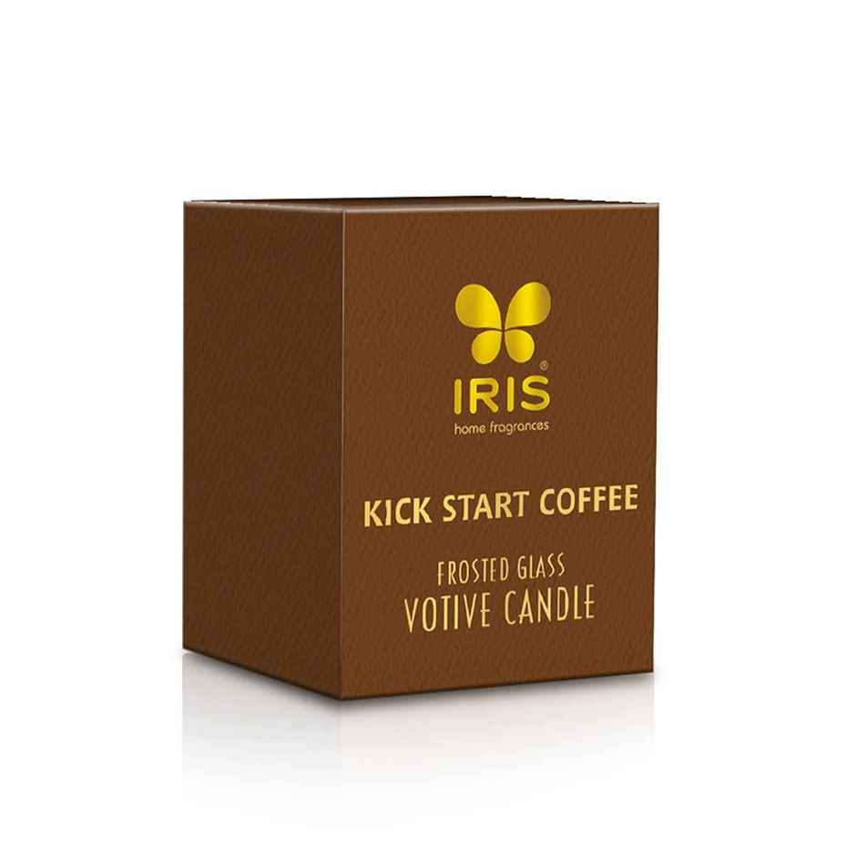 Kickstart Coffee Frosted Shot Glass Scented Candle | 8 Hours Burn Time | Home Decor | IRIS