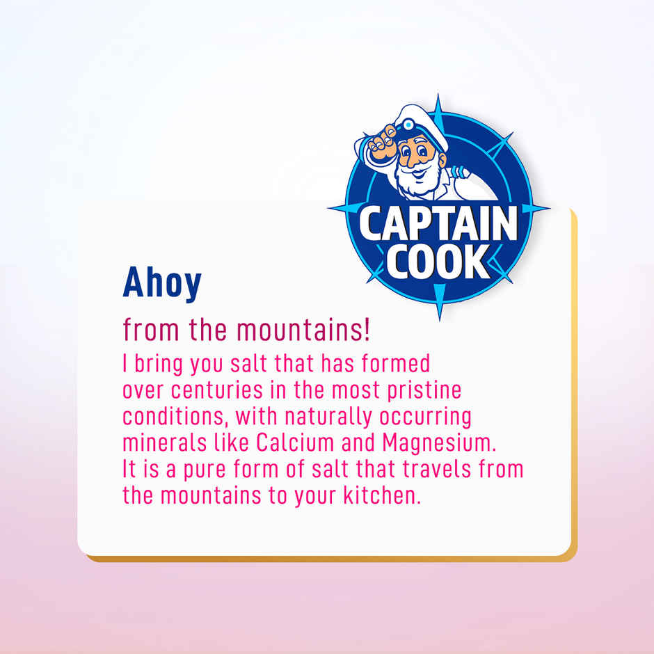 Captain Cook Pink Rock Salt | Premium Iodised Sendha Namak | Himalayan Pink Salt