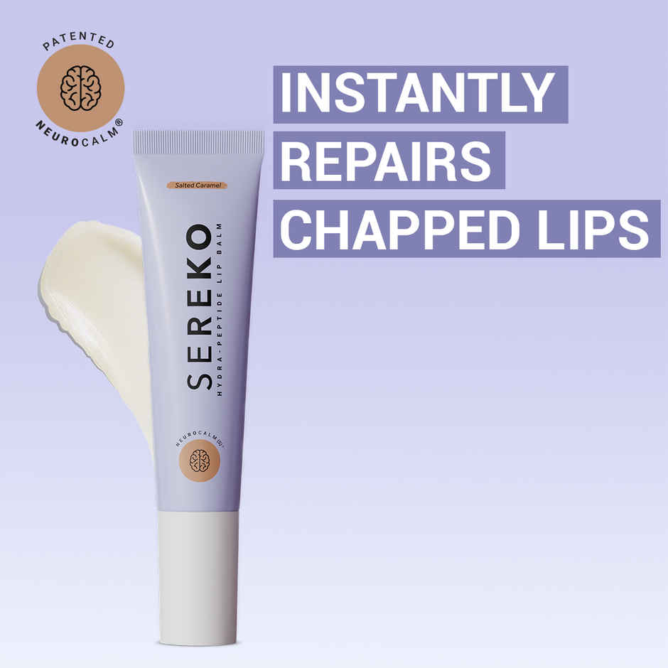 SEREKO Hydra Lip Balm with Ceramide, Peptide & 24H Moisture Lock | Non Tinted Lip Care | Salted Caramel
