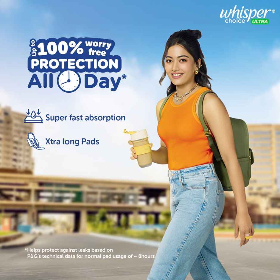 Whisper Choice Sanitary Pads with Wings for Women | XL | 10 pcs