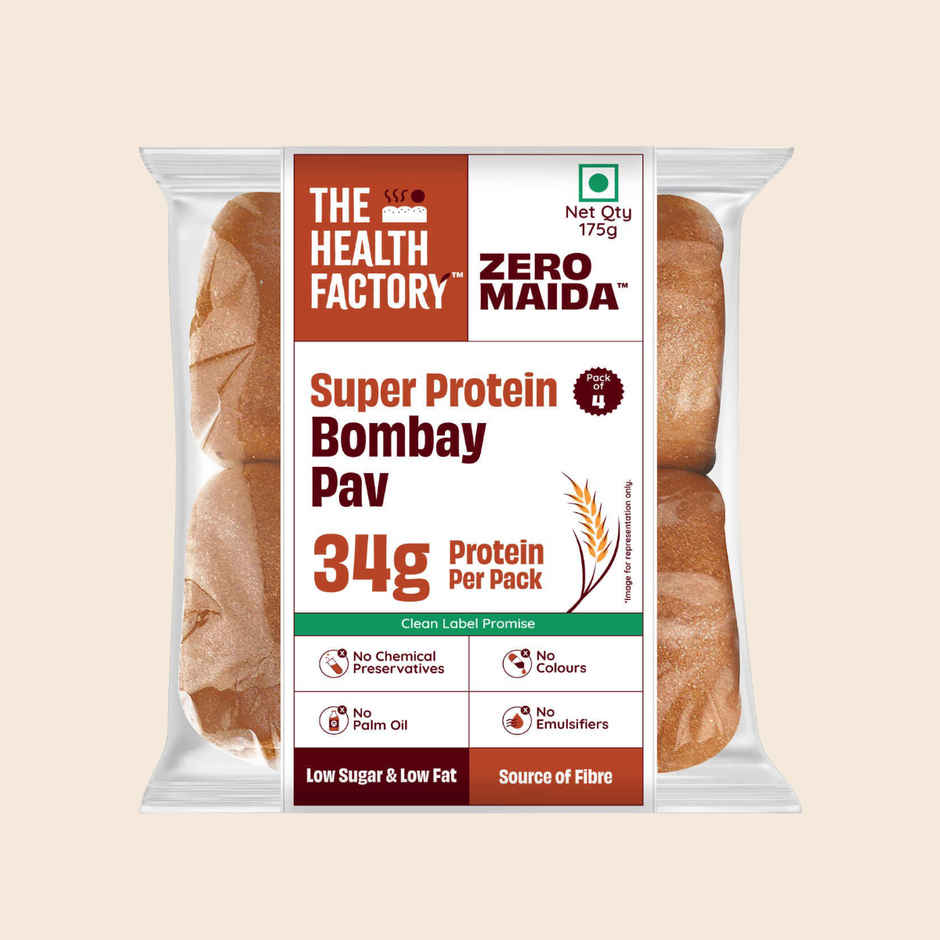 The Health Factory Super Protein Bombay Pav | Zero Maida | 35g High Protein | Whole Wheat Pav