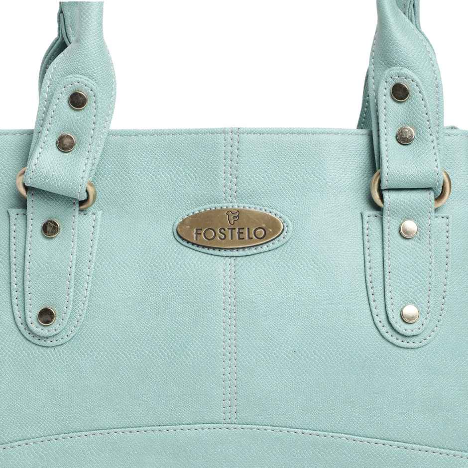 Fostelo Women's Vegan Leather Birdie Handbags Shoulder Hobo Bag Ladies Purse | Light Grey | Large