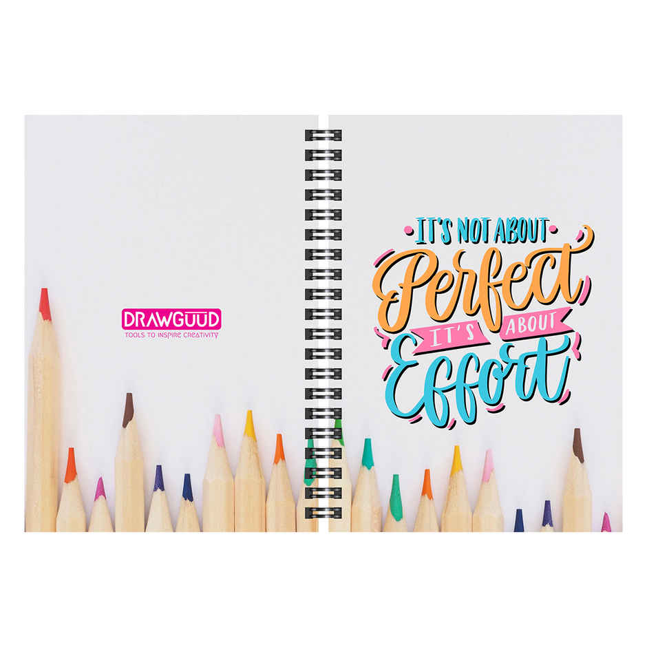 DRAWGUUD Single Line, Wiro Binding, Multicolour Thick Notebook - 200 Pages