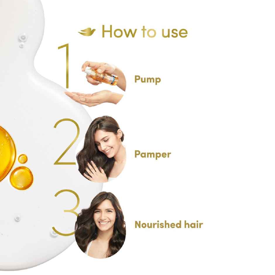 Dove  All Day Nourish + Uv Protect  Hair Serum For All Hair Types With Bio Protein Care