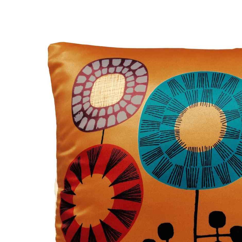 Story@Home Mustard & Cream Floral Polyester 5 Units of Helio Cushion Covers