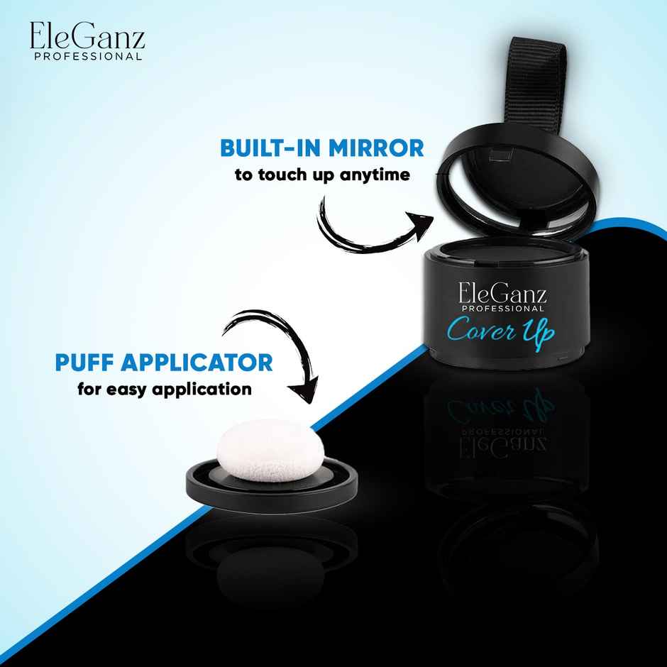 EleGanz Professional Cover-Up Hair Powder | Instant Root Concealer - Black