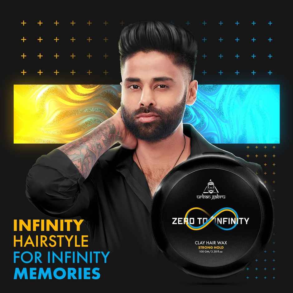 Urbangabru Zero To Infinity Clay Hair Wax For Men | Strong Hold | Matte Finish | Natural Styling
