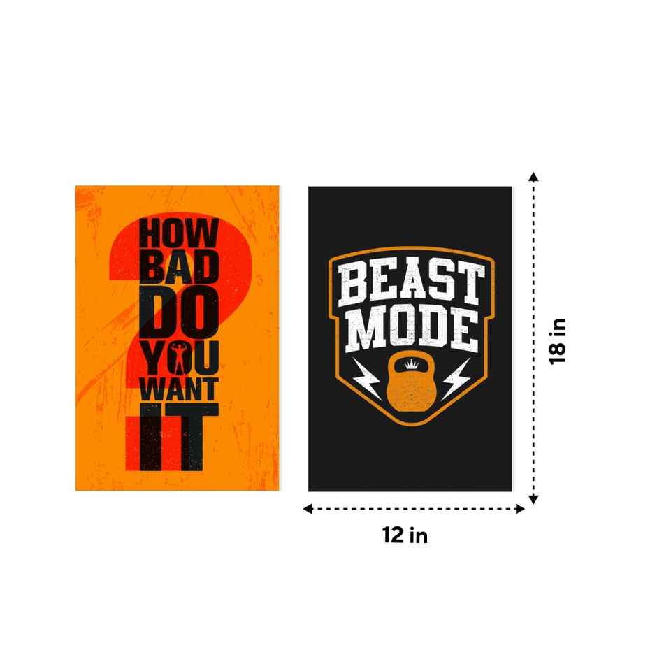 Paper Plane Design Motivational Gym/Fitness Workout Posters | Set of 10 | (12 Inch x 18 Inch) D15