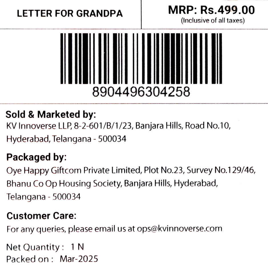 Happy Mail Letter For Grandpa