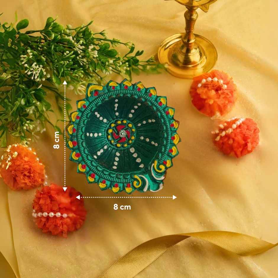 Decorative Clay Diya Rose | Pack of 4 | Designer Diya | Shruti Creations