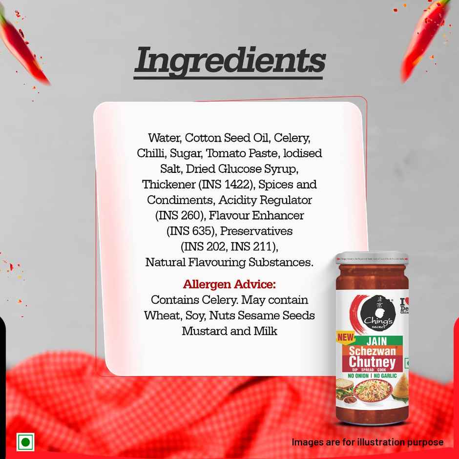 Ching's Secret Jain Schezwan Chutney, No Onion, No Garlic, Ideal for Jain Recipes