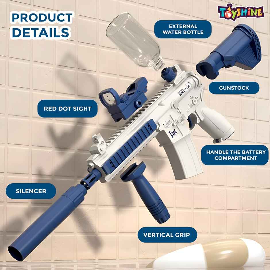 Toyshine M416 Electric Holi Water Gun Toy | Automatic Water Absorption Function | 25-30 Ft Range
