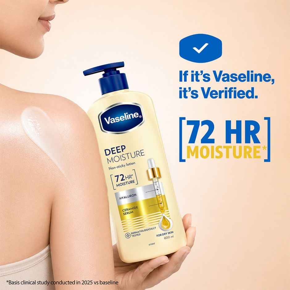 Vaseline Deep Moisture Body Lotion With Ceramide Hyaluron | 10X More Moisture| For Dry Skin