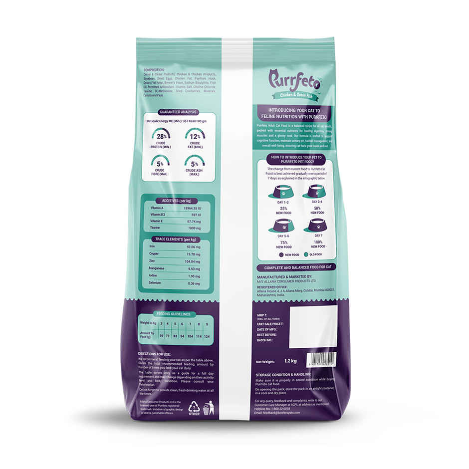 Purrfeto Dry Cat Food Chicken & Ocean Fish | Adult