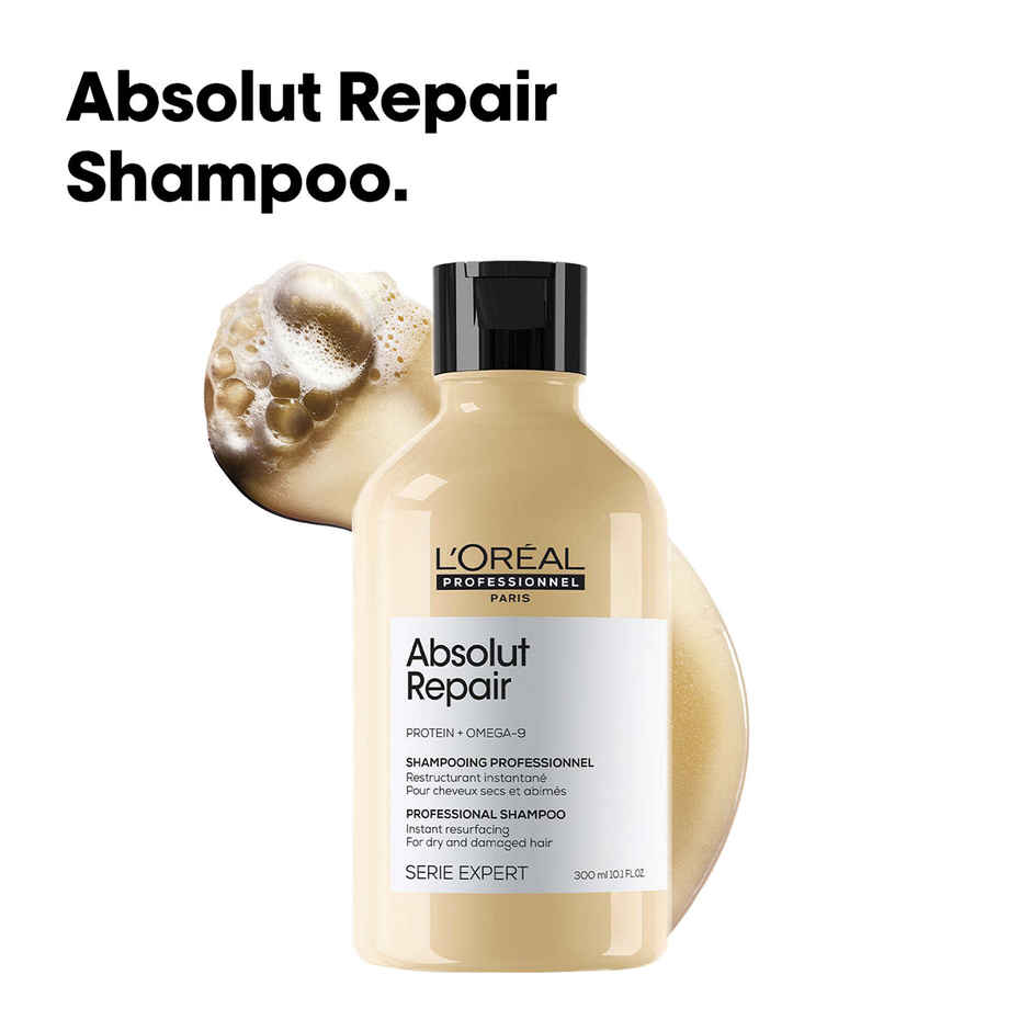 L'Oreal Professionnel Absolut Repair Shampoo For Dry and Damaged Hair With Wheat Protein
