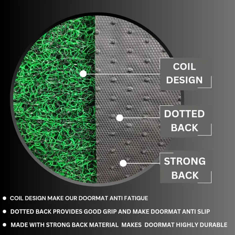 Homeharmony Anti- Skid Grass Green Welcome Door Mat | 60 x 40 cm