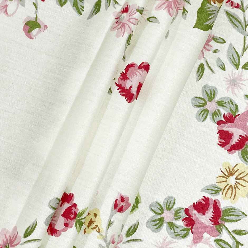 Swayam 250Tc King Fitted Bedsheet Set Pink, Green, White Floral Pure Cotton (Pack Of 3)
