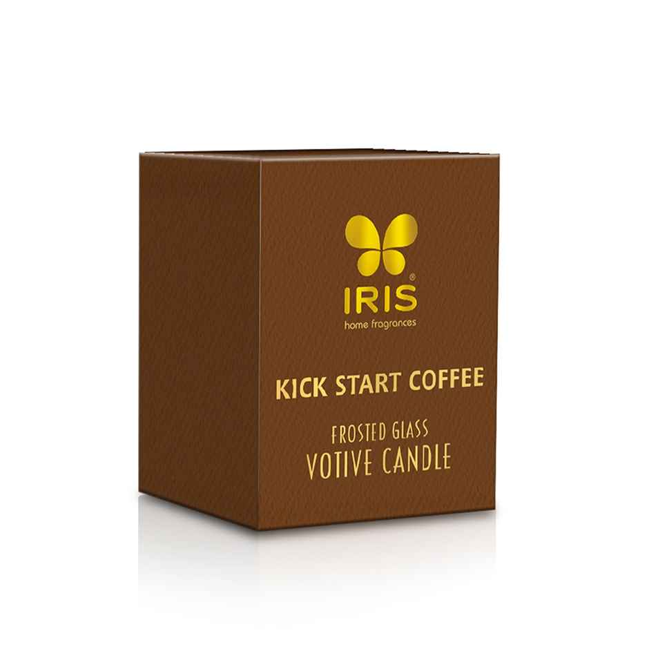 IRIS Kickstart Coffee Frosted Shot Glass Scented Candle | 8 Hours Burn Time | Home Decor