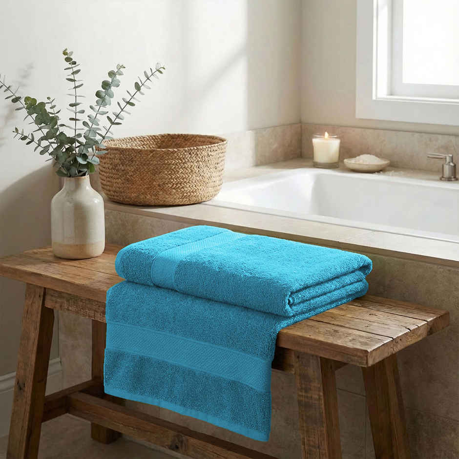 Mytrident Urban Comfort Cotton Bath Towel | Teal Sachet