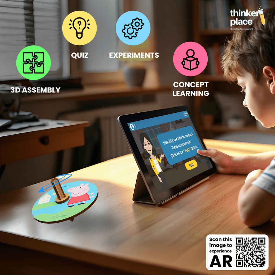 ThinkerPlace Peppa & Red Car Spinning Tops | Interactive Learning & Fun Spinning Tops (Age 3+)