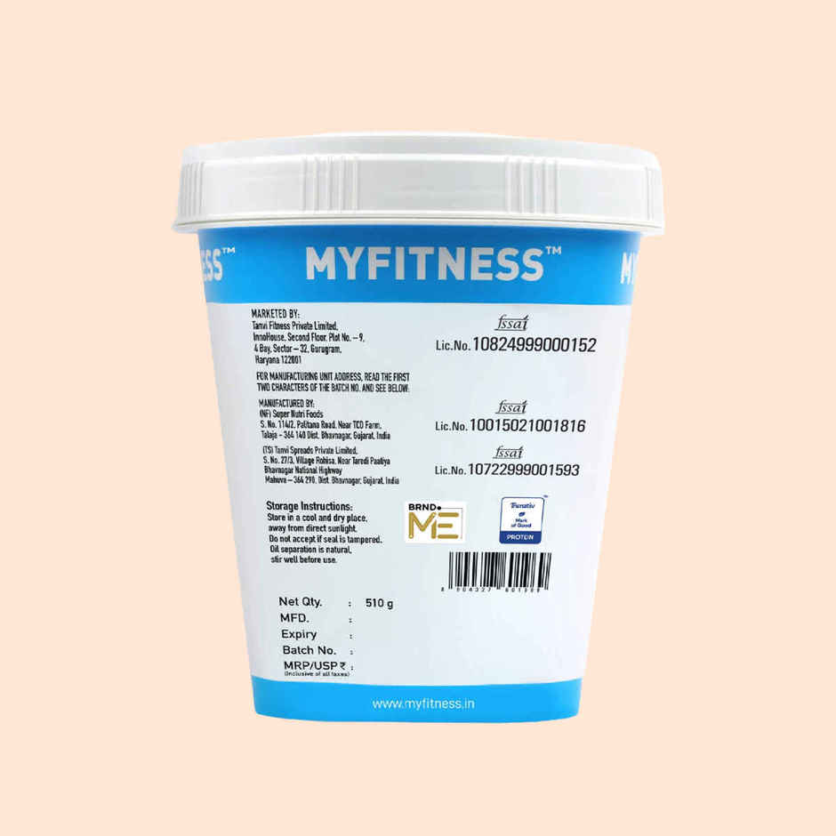 MyFitness 30g High Protein Dark Chocolate Creamy Peanut Butter Spread with Added Whey