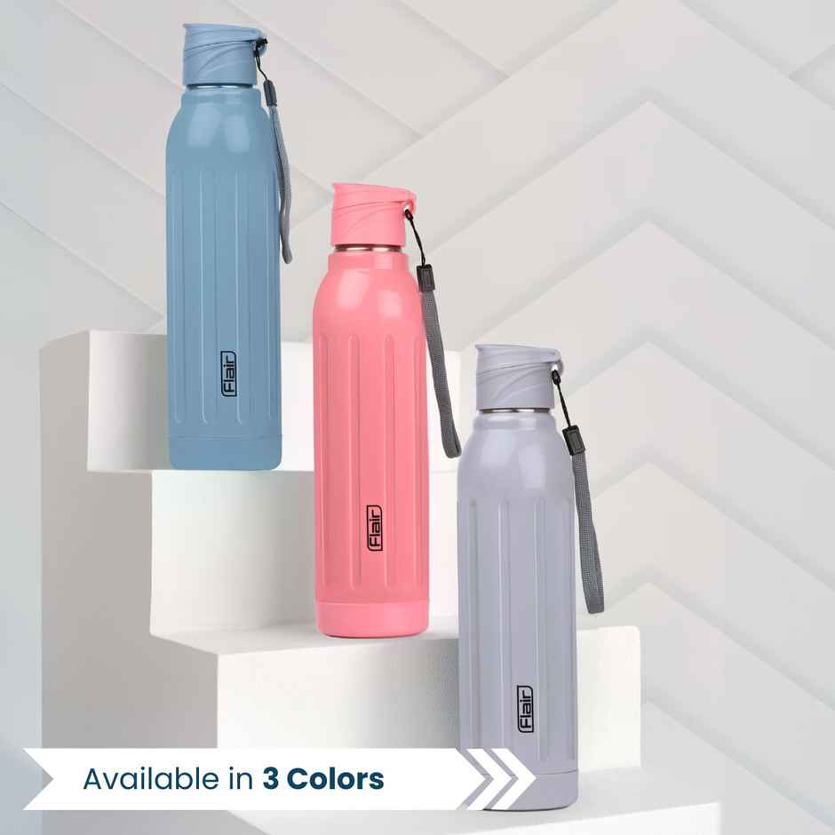 Flair Stainless Steel Arrow Inner Insulated Water Bottle | Blue - 900 ml