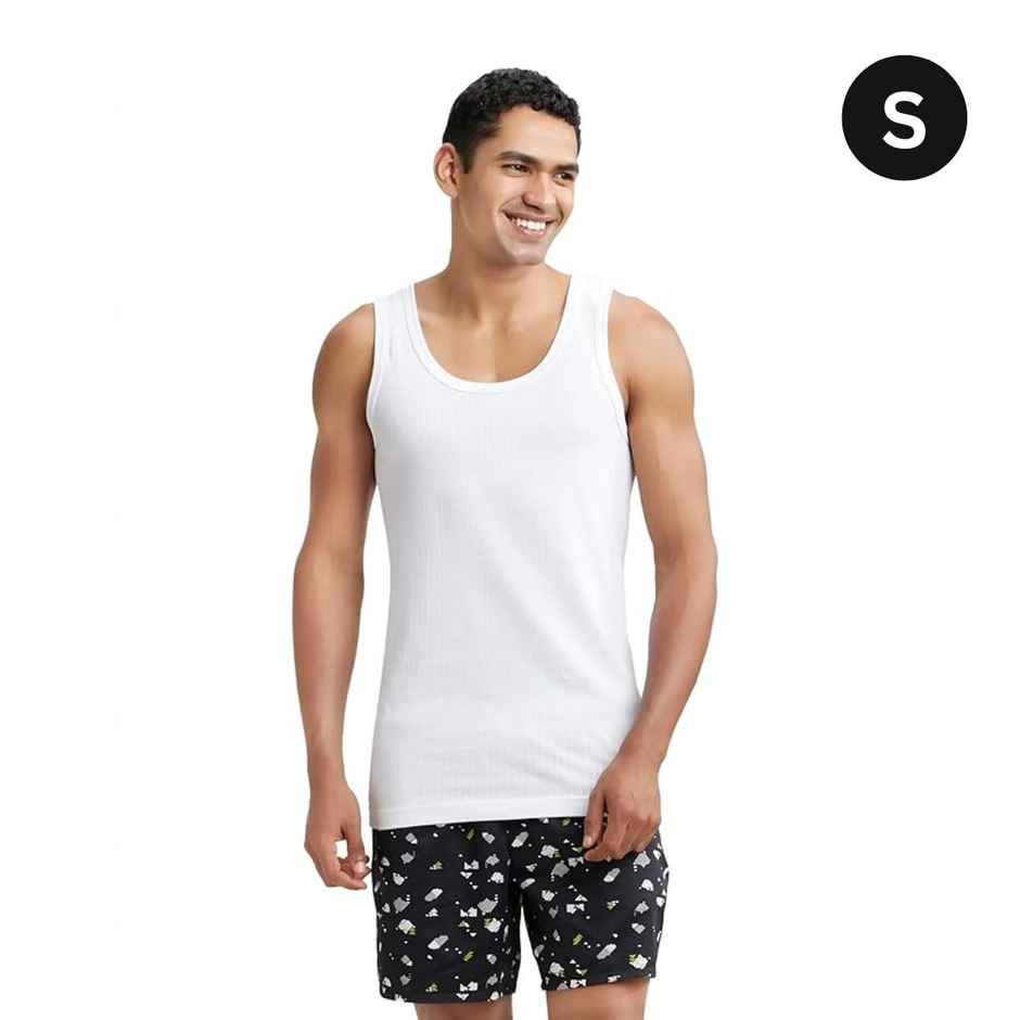 Jockey 8816 Men's Super Combed Cotton Sleeveless Vest|Extended Length|Easy Tuck | White-85