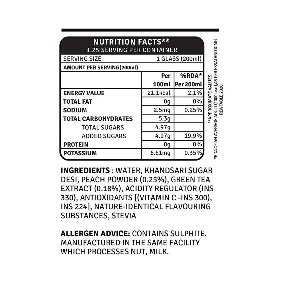 RAW Pressery Iced Green Tea  Peach  Ice Tea