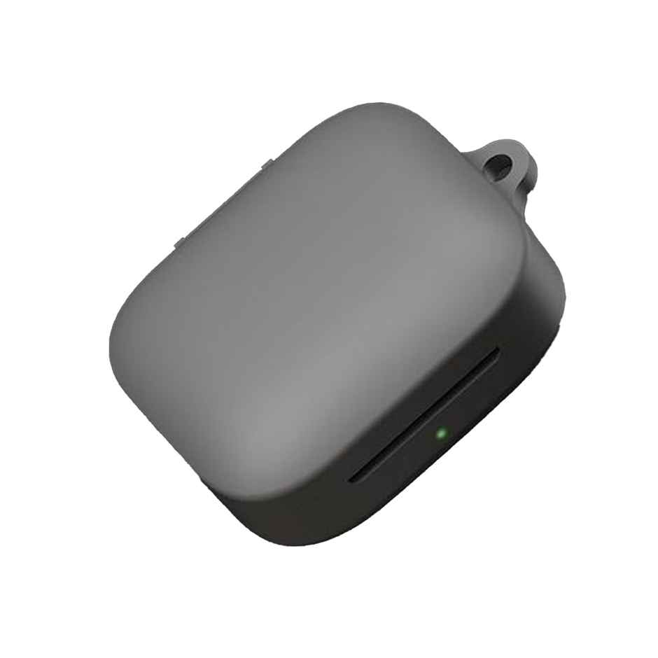 Sounce Silicone Case Cover for OnePlus Buds 3 | Shockproof with Keychain & LED Visible | Grey