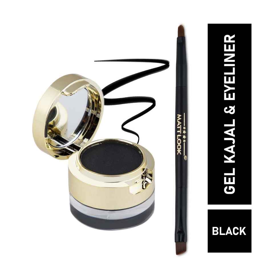 Mattlook Gel Kajal & Cake Eye Liner For 24 Hours Stay | Waterproof | Extreme Black Color