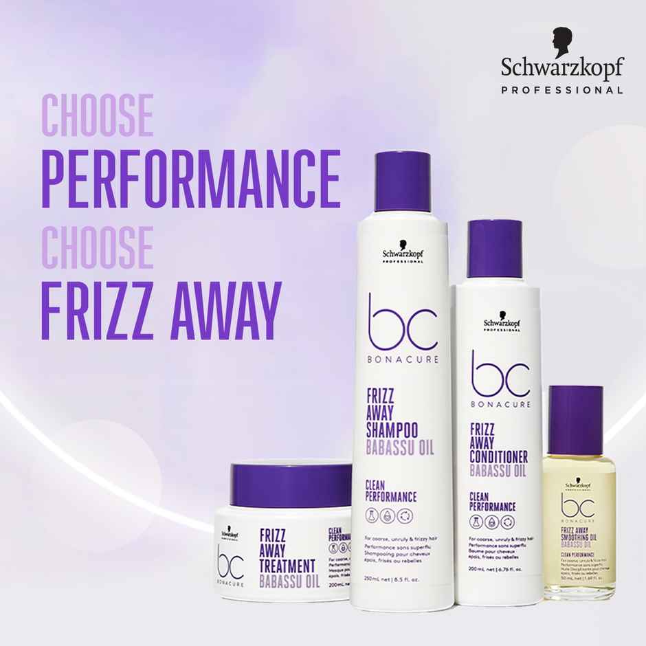 Schwarzkopf Professional Bonacure Frizz Away Shampoo With Babassu Oil,With Vegan Keratin