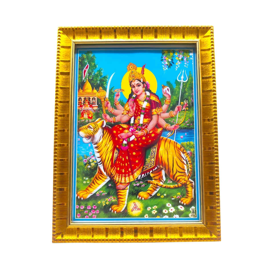 Durga Deity Photo | Multicolor | One Size | Svasti