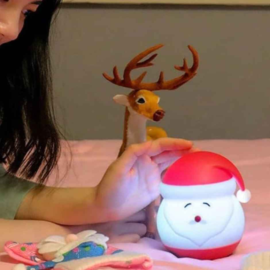 Desidiya Santa Silicone Night Lamp - Cute White Led Light For Kids,Bedroom Decor And Christmas Gift