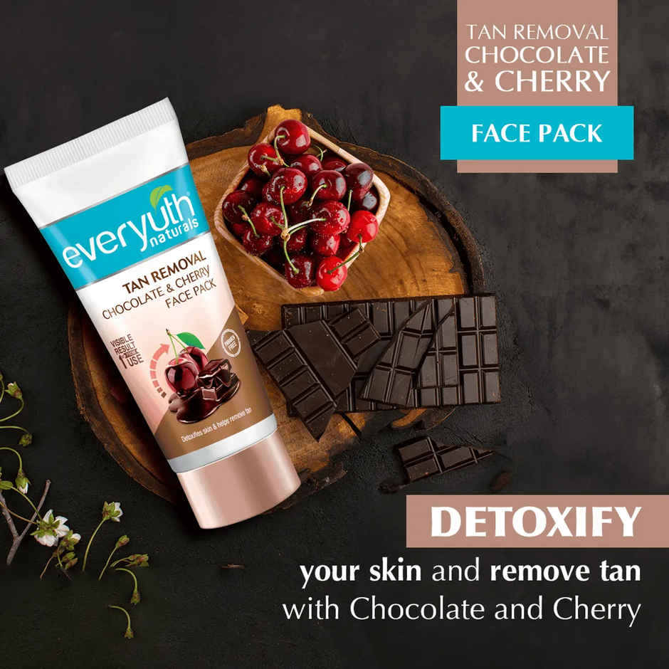 Everyuth Naturals Tan Removal Pack for Face & Body - Chocolate & Cherry Dtan
