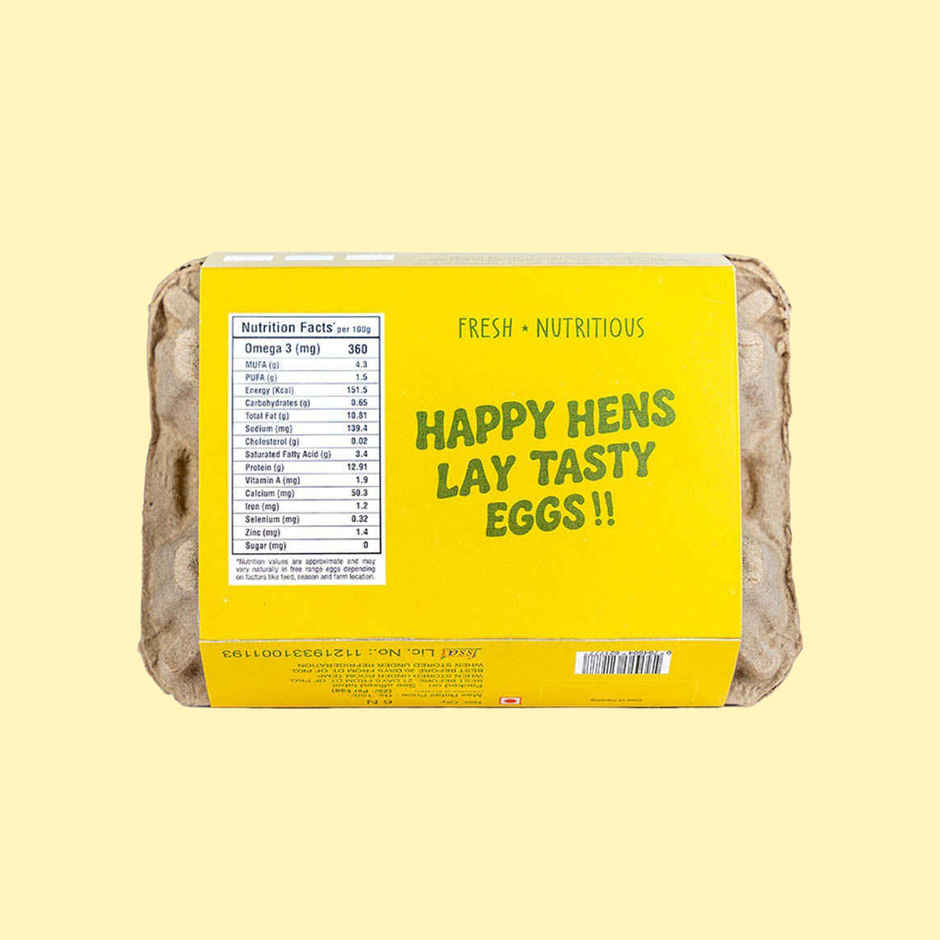 Happy Hens Free Range Brown Eggs Omega 3