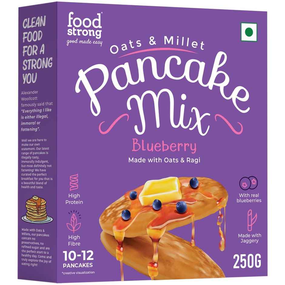 Foodstrong Oats And Millets Blueberry Pancake Mix | 250G