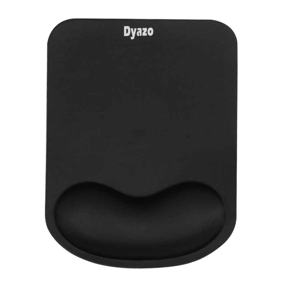 Dyazo Gel Mouse Pad with Cushion Wrist Support - Work from Home - Black
