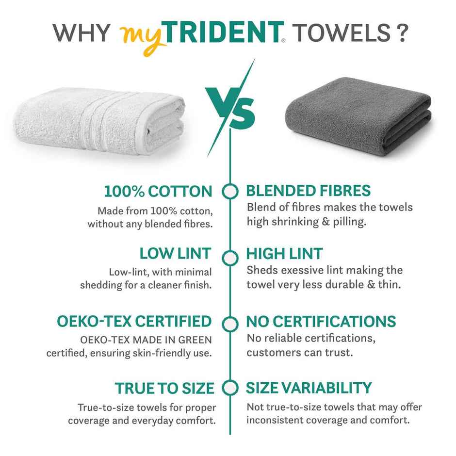 Mytrident Cotton Bath Towel | 400 GSM | Towels for Bath - Coconut Shell