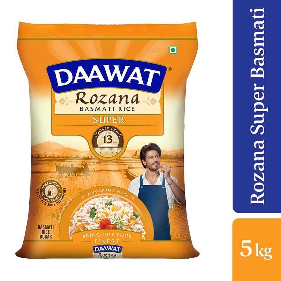 Saffola Gold Oil (Pouch) 1 l * 3 & Daawat Rozana Basmati Rice Super 90 5 kg with 1 kg Sugar Free