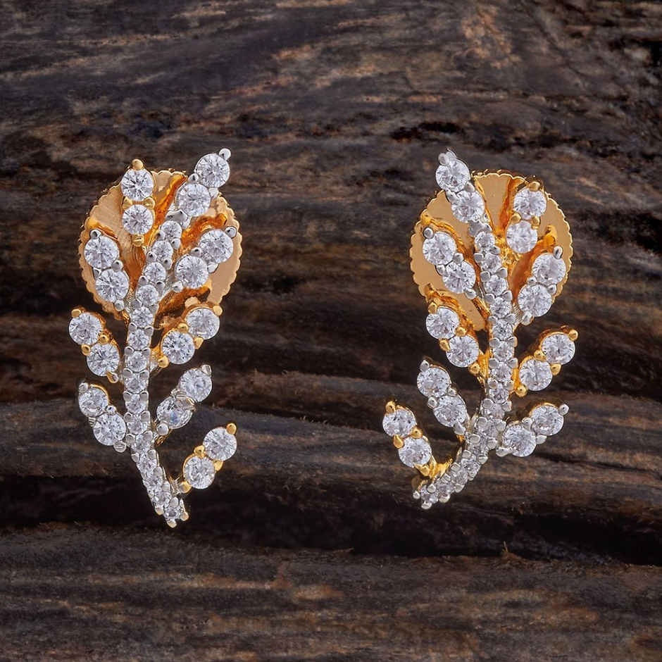 Kushal s Fashion Jewellery White Rhodium Gold-Plated Party Zircon Earring | 425577