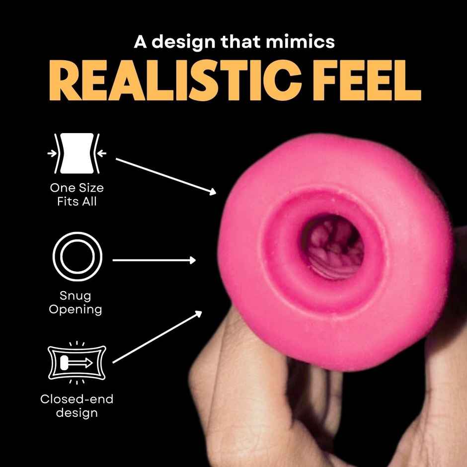 Boldedge Rattle Dense Sleeve Stroker Massager - Strawberry Lubricant