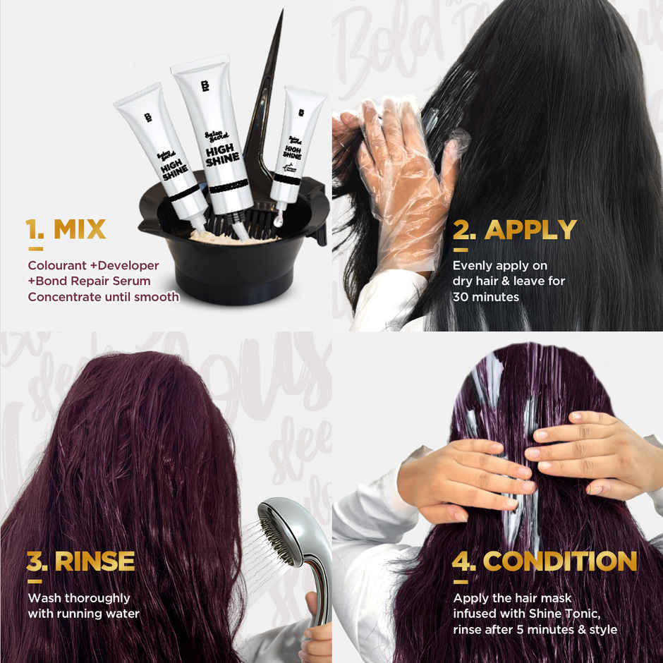 Bblunt Salon Secret High Shine Conditioning Hair Colour | Wine Deep Burgundy