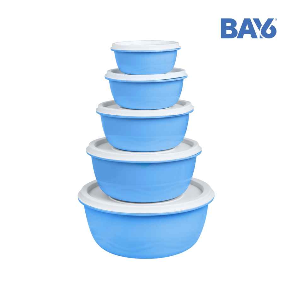 BAY6 Round Container Set With Lid - Blue 5pcs