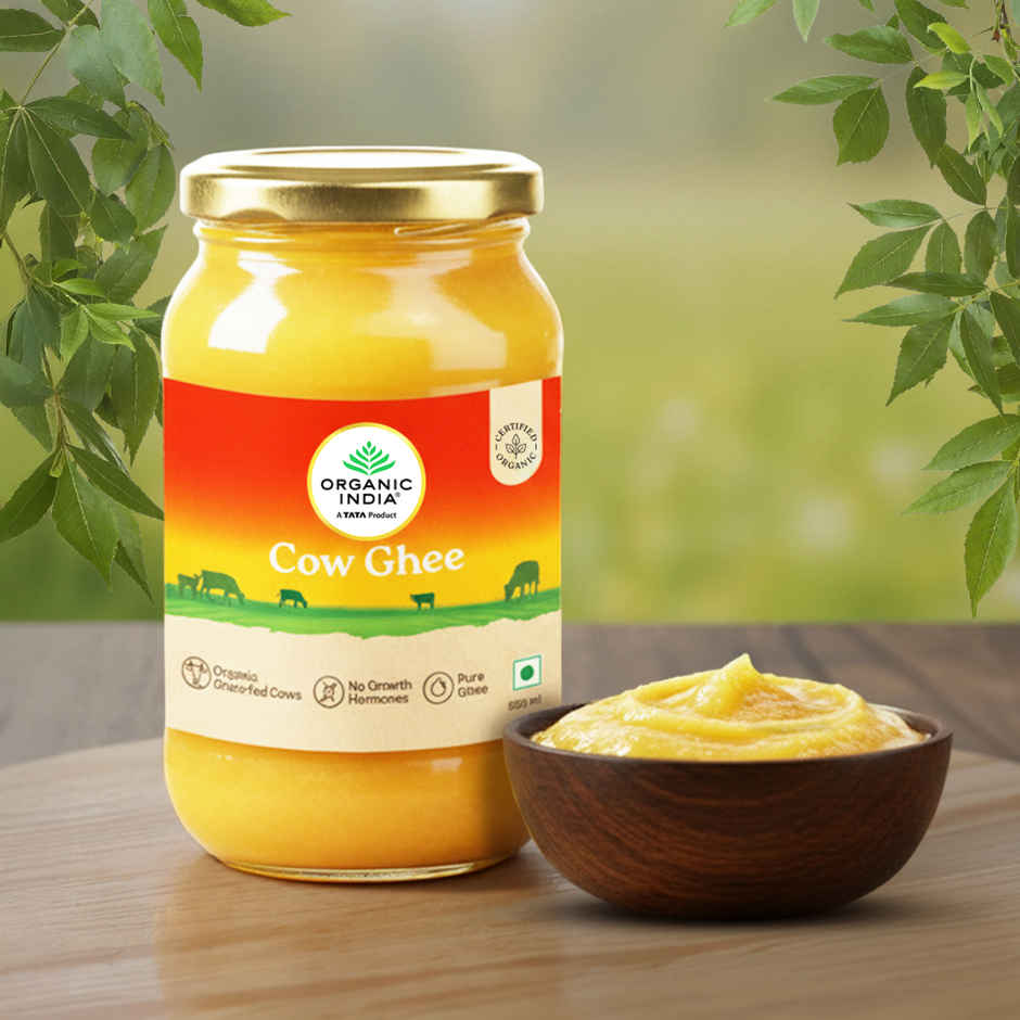 A TATA Product - Organic India Pure Cow Ghee | Glass Bottle | Sourced from Organically Fed Cows