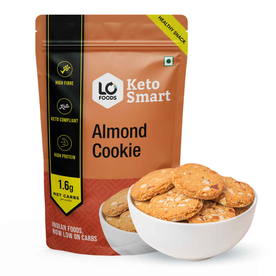Lo Foods Keto Almond Cookies - Sugar Free Biscuit, High Protein Healthy Biscuits