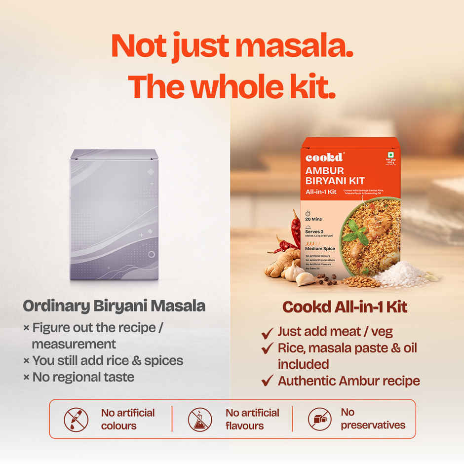 Cookd Ambur Biryani Kit - Ready to Cook | Short Grain